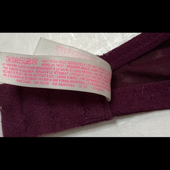 Victoria’s Secret PINK Date Push Up Burgundy Wine Embroidered Lace Bra NWOT - Picture 8 of 11